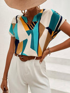Blusa con estampado geométrico talla XL  (Shein Premium)