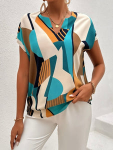 Blusa con estampado geométrico talla XL  (Shein Premium)