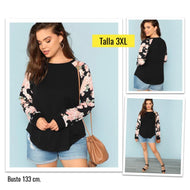 Blusa mangas largas tipo algodón talla 3X (3XL) Shein Premium
