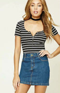 Blusa color negro a rayas Forever21 talla XL (Americana)