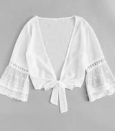 Blusa con lazo en la cintura talla M (Shein Premium)