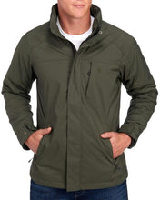 Cargar imagen en el visor de la galería, Chaqueta térmica, a prueba de agua, para hombre, marca IZOD talla XL color verde oscuro
